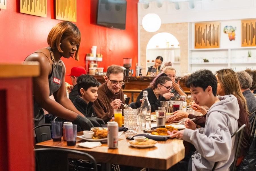 A full dining room at Kezira Cafe in Seattle